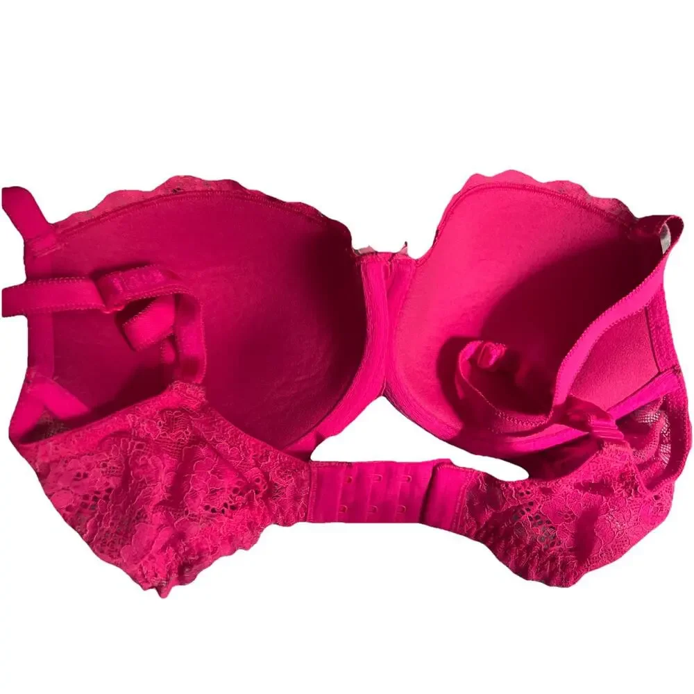 Victoria's Secret Dream Angels Lined Demi Bra Hot Pink Padded Classic Size 32DD